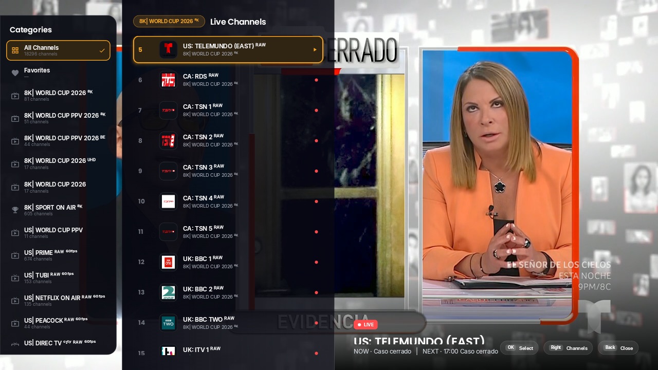 1ClickTV Player Live TV on Android TV