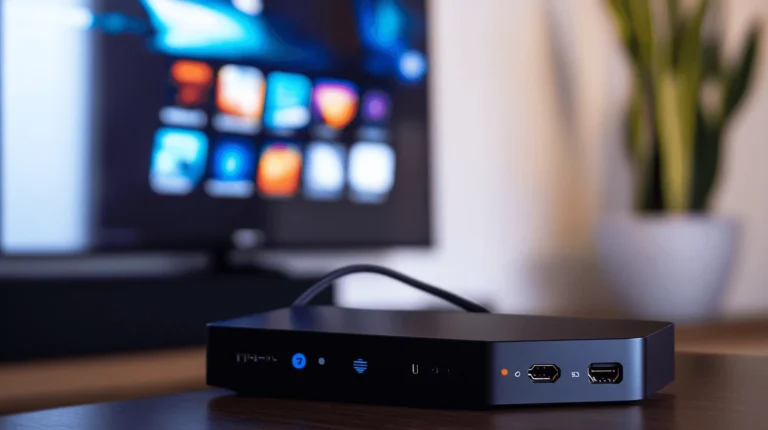 Formuler Z11 IPTV setup in a comfortable living room environment